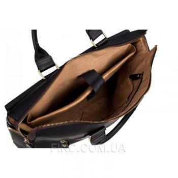 Черная кожаная мужская сумка Tiding Bag (T1096A)