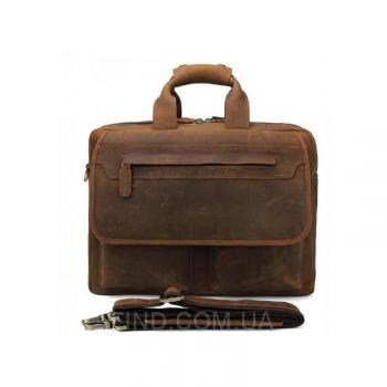 Коричневая кожаный мужская сумка Tiding Bag (t29523)