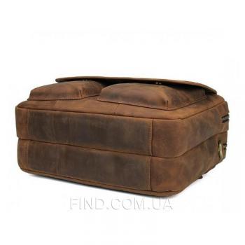 Коричневая кожаный мужская сумка Tiding Bag (t29523)