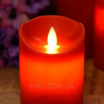 Светодиодные свечи с имитацией пламени и пультом ДУ, Red (набор 3 шт.)